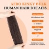 Yacurcur Afro Kinkys Bulk Human Hair 50g/Pack for Dreadlocks Extensions,Loc