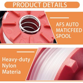 Pack of 6 spools, compatible with Einhell GE-CT 36/30 Li, grass trimmer spool, length 8 metres, diameter 2 mm, nylon spool