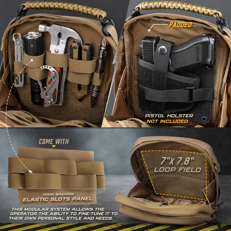 WYNEX Tactical Molle Admin Bag, Utility EDC Bag Organizer Modular