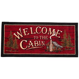 Cozy Cabin CC5268 Welcome to The Cabin Non Skid Rug 20"x44" Red