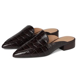 Cole Haan Women's Piper Mule, Dark Chocolate Croc Print Leather, 8.5