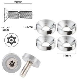 LOYELEY Car License Plate Anti-Theft Bolt Screws M6 License Frame Security Bolts (Silver)