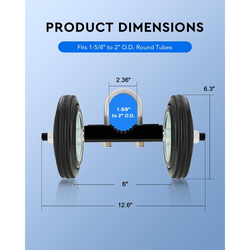 CO-Z 6" Heavy Duty Sliding Gate Wheel for Metal Tube,