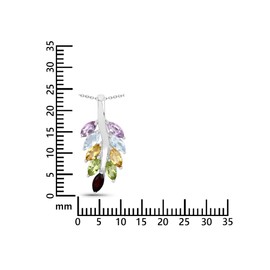 Rafaela Donata Women's Necklace 925 Sterling Silver Rhodium Plated with Amethyst Purple Gemstone Necklace Gemstone Size 5 x 2.50 mm Floral, Silver, Amethyst