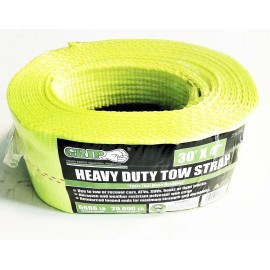GRIP TOOLS 4" x 30' HEAVY DUTY RECOVERY TOW STRAP 20,000LB 30 FOOT 30FT 23036
