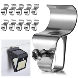 HUXOR 10 Pack Vinyl Siding Hooks for Solar Outdoor Lights, Clips for Hanging Motion Sensor Solar Security Light, Solar Powered Wall Lights Outside, String Lights