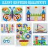 CDDLR 592Pcs Jigsaw Puzzle Mix Colour Mushroom Nails Pegboard Educational