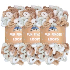 JubileeYarn Fun Finger Loops Yarn - Polyester Jumbo Weight Loop Yarn - 100g/Skein - Col 135 - Hestia - 3 Skeins