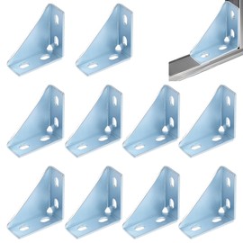 BIAXJUNY 90 Degree Gusseted Fitting for 1-5/8" Strut Channel,4 Hole Heavy Duty Steel Right Angle Connector Brackets for 1 /2" Bolt, 5 mm Thick ，Unistrut Hardware(10 Pack ﻿