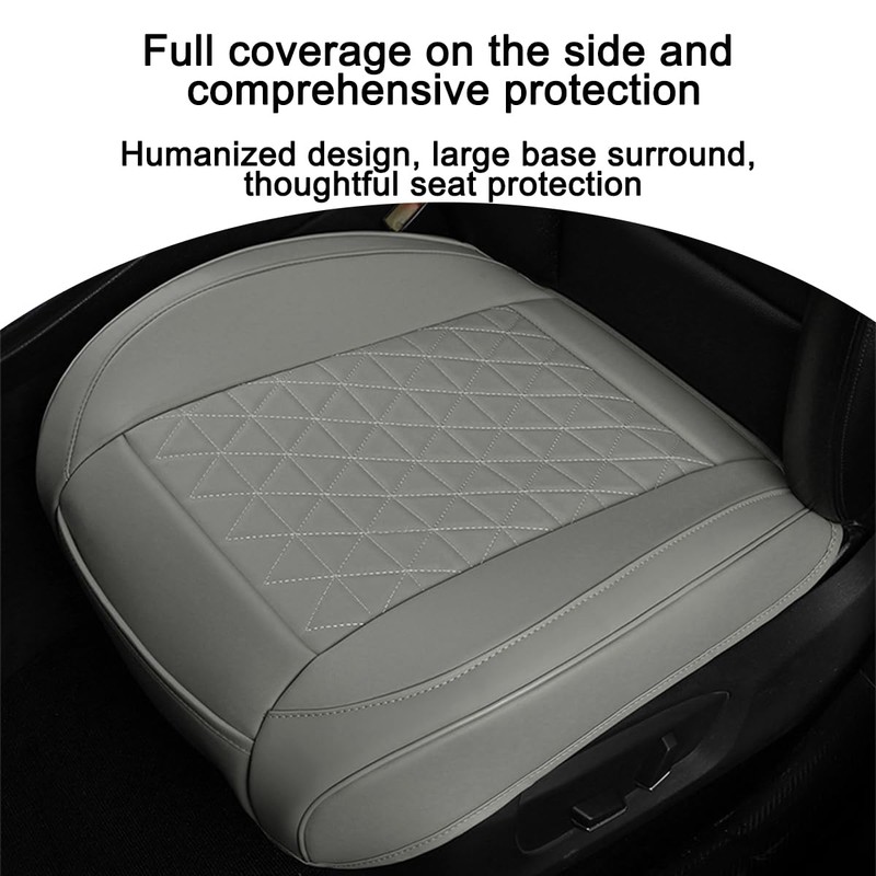 KHGUZ 2PCS Leather Car Seat Cover, Vehicle Front Bottom Seat