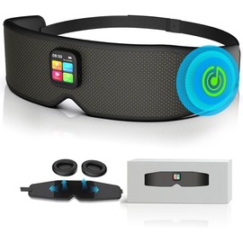 Sleep Mask Sleep Headphones with Bluetooth Headphones Ultra-Thin StereoComfortable & Adjustable Sleeping Mask, Zero Eye Pressure,Side Sleepers Sleep Mask Speakers Perfect for Sleeping