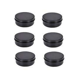 6Pcs 100ml/3.4oz Black Round Aluminium Tin Cans with Screw Lid Empty Metal Storage Tin Jars Cosmetic Sample Containers Travel Tin Cans for Lip Balm Cream Tea Spices Crafts Jewelry