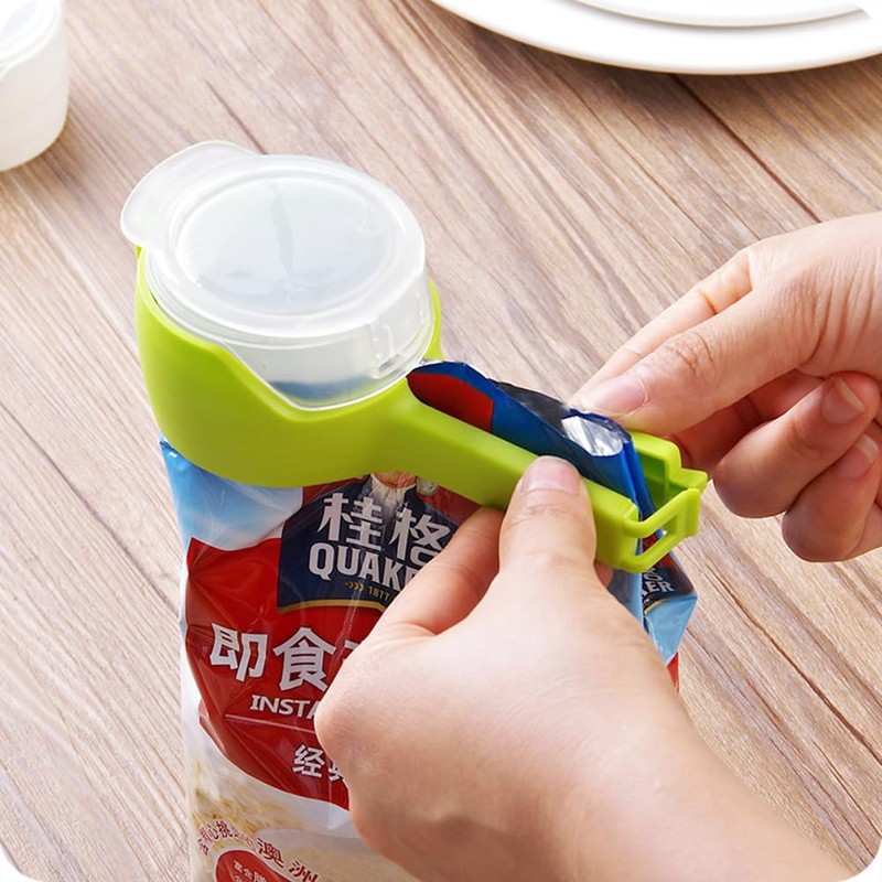 4pcs Food Bag Sealing Clip with Pour Spout, Great Clips