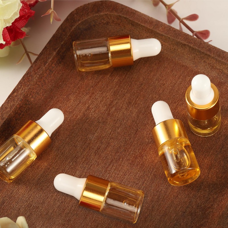 Dyrfolm 100 Pcs Sample Dropper Bottles, 2 ml Mini Glass