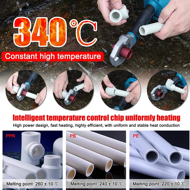 Water Pipe Melter Lithium Battery Rechargeable Cordless PPR Hot Melting