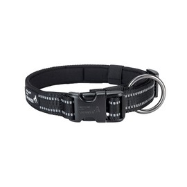 EXCELLENT ELITE SPANKER Reflective Dog Collar with Safety Clasp, Adjustable Nylon Dog Collar for Small, Medium and Large Dogs (S, BLK)