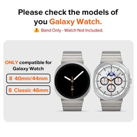 KADES - Correa de acero inoxidable compatible con Galaxy Watch 8 Classic de 46 mm/ Watch 8 40 mm 44 mm, pulsera de eslabones de metal sólido con cierre de mariposa, banda clásica de negocios para