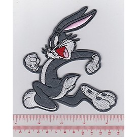 BUG BUNNY RUNNING Looney Tunes Funny Cartoon - Iron on Patches/Sew On/Applique/Embroidered 4" x 4.5