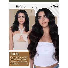 Loxxy Genius Weft Hair Extensions Real Human Hair 18 Inch Hand Tied Weft Hair Extensions Human Hair 50gram Natural Remy Darkest Brown Sew in Human Hair Straight for Thin Hair