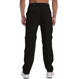 Mens Outdoor Hiking Pants Convertible Lightweight Water Resistant Quick Dry Zip Off Fishing Travel Camping Tactical Pants Black L