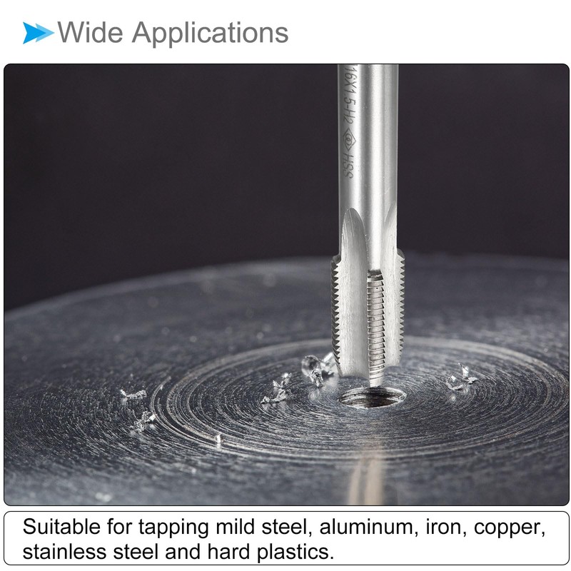 CoCud Metric Machine Tap, M3 Thread Size, HSS 4 Straight