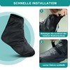 bruwaa Waterproof Cycling Overshoes, with Reflective Stripes, Reinforced Sole Tip