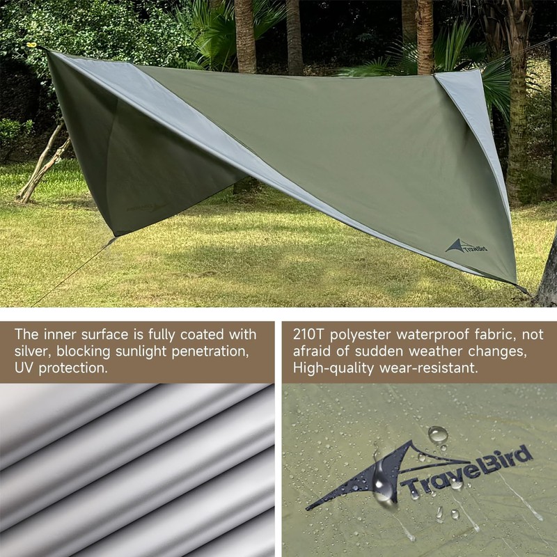 Travel Bird Hammock Rain Fly, 11 x 9 ft Waterproof