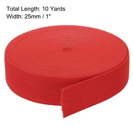 TA-VIGOR Elastic Bands for Sewing 1 Inch Wide, 10 Yard Stretch Flat Elastic Cord, Elastic Spool Garment Ribbon for Sewing Mask, Arts and Crafts, Dressmaking, Wigs, Waistband and Clothing, Bright Red