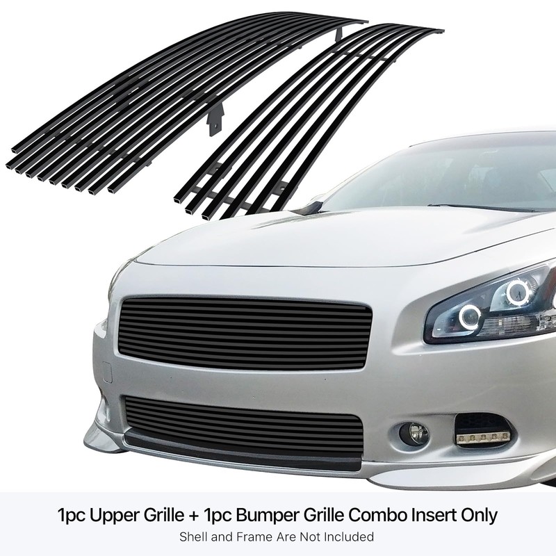 APS Premium Stainless Steel SS Black Billet Grille Grill Insert