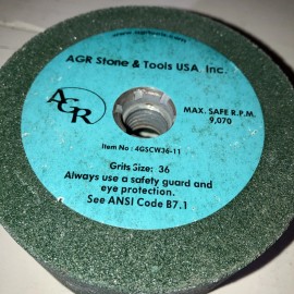 SIGNI 4 Inch AGR Lot Of 2 Green Grinding Stone With 5/811 Thread  4x2x5/8”11    36Grit