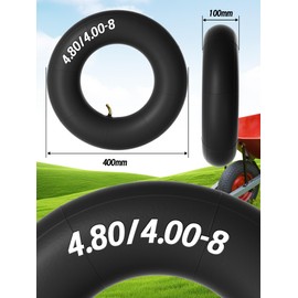 2 x Inner Tube 4.00-8 for Wheelbarrow Wheel 4.80/4.00-8 Replacement Hose for Tyres with TR87 Angle Valve Tyre Tube Replacement Hose for Transport Trolley Stacking Truck Hand Truck Handcart