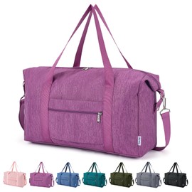 for Easyjet Cabin Bag 45x36x20 New Easyjet Underseat Bag Foldable Hospital Bag Travel Duffel Bag Carry on Luggage Weekend Overnight Holdall Bags for Women and Men 25L (Dark Purple)