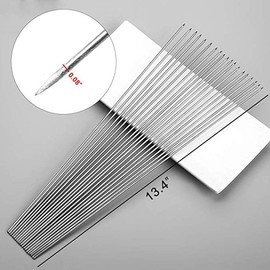 BigOtters 13.4" Barbecue Skewers, 100PCS Metal Skewers for Grilling, BBQ, Reusable Needle Sticks for Meat, Shrimp, Chicken, Vegetable, Kitchen, Party, Outdoor Cooking, with Portable Metal Storage Tube