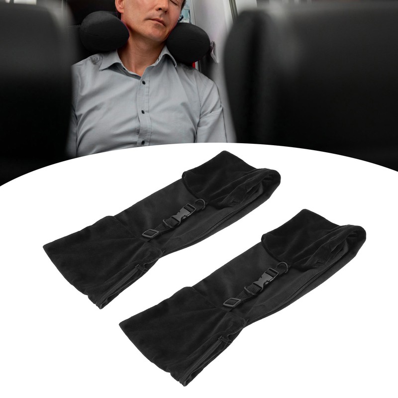 2 Pack Stuffable Travel Pillow Soft Velvet Fillable Airplane Neck