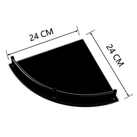 Halyuhn 2 Tier Glass Corner Shower Shelf for Inside Shower, Stainless Steel Bathroom Shelf wtih Tempered Glass, Wall Mount Drill Hole Bathroom Shower Organizer for Bath and Shower Storage, Black