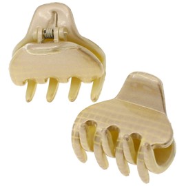 Camila Paris CP3198 French Hair Clip for Women, Small 1 inch Set of 2 Beige Girls Hair Claw Clips Jaw Fashion Durable and Styling Hair Accessories for Women, Strong Hold No Slip Grip, Made in France
