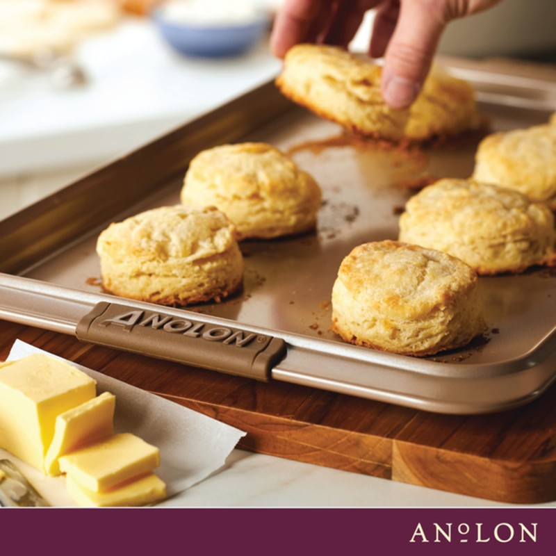 Anolon Advanced Nonstick Bakeware Cookie Pan Set/Baking Sheets with Silicone