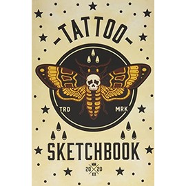 Tattoo Sketch book –Tattoo design and sketch book – Create your own tattoo artwork in this old school American traditional Death's Head Moth tattoo ... ... gift for tattoo artists and apprentices