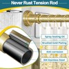 ZYRW Gold Shower Curtain Rod 36-68 Inch(3-5.6ft) Never Rust No