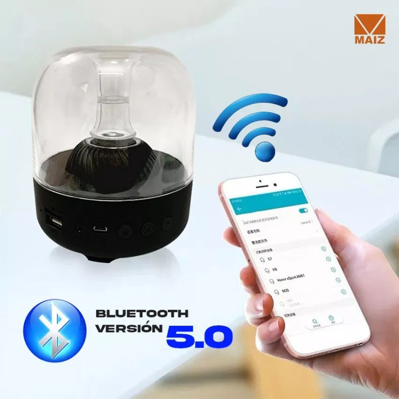 Maíz 5pzs Bocina Bluetooth Inalambrica Lampara Luz Led Recargable
