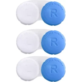 RHUI 콘택트렌즈용 RHUI 케이스 여행용 데일리 사용 3팩 네이비 블루 [Blue] RHUI Contact Lens Case Travel Daily Use 3-Pack Navy Blue [Blue]