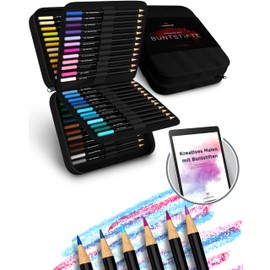 LIEBERGE Premium Colouring Pencils Set in Professional Nylon Case - 72 Colours - Highly Pigmented Coloured Pencils - Shatterproof, Soft Colour Release | Colouring Pens for Adults, Children and Artists