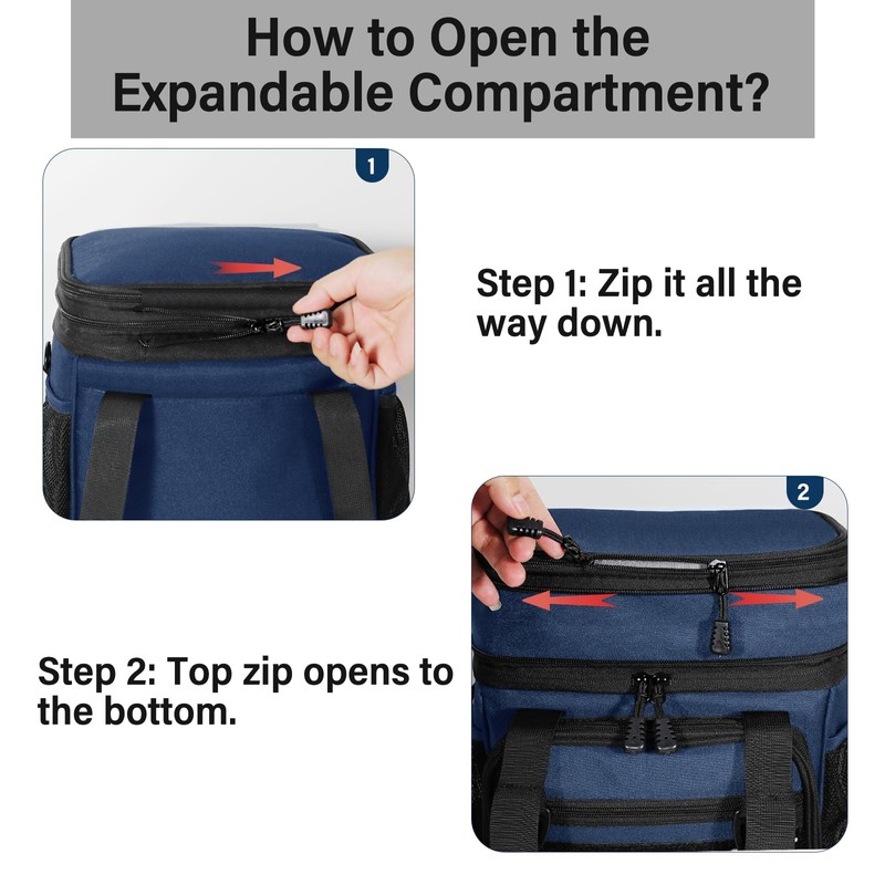 TENKIST Expandable Tactical Lunch Box, Large Insulated Lunch Cooler Bag