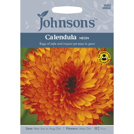 Johnsons 10077 Flower Seeds, Calendula Neon, Orange