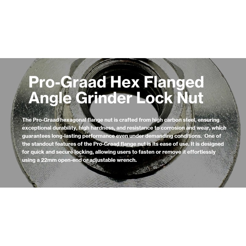Pro-Graad 5/8-11 Angle Grinder Flange Nut, Hex Flanged Replacement Lock