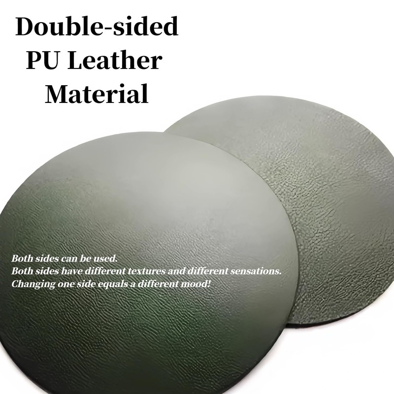 8pcs Yellow Round Leather Drinking Coasters 10CM,PU Leather Cup Mats