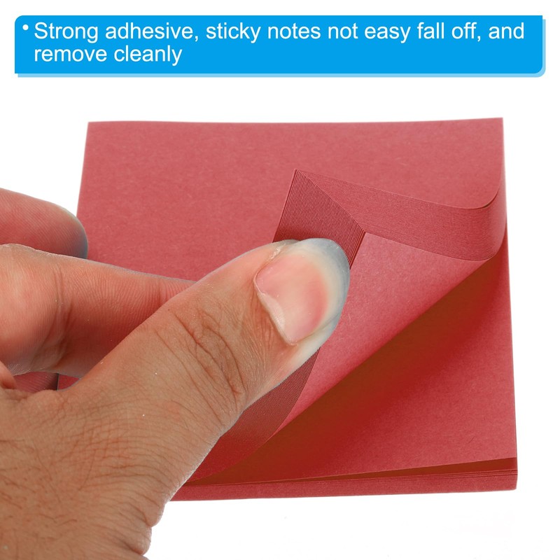 PATIKIL 3 x 3 Inch Fluorescent Sticky Notes, 6 Pack