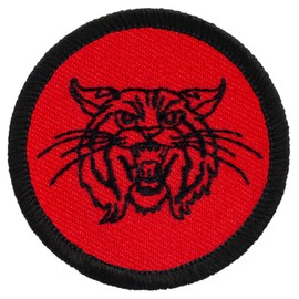 Retro Red and Black Wildcat Patrol Patch - 2" Diameter Round Embroidered Patch (Sew-on)