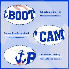 Boot Camp Banner Military Themed Party Decorations for Navy Bound Welcome Ceremony Army Theme Party Supplies Blue Glitter