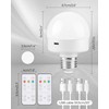 GOEBLESON Rechargeable Light Bulbs with Remote Control 2 Packs, Battery
